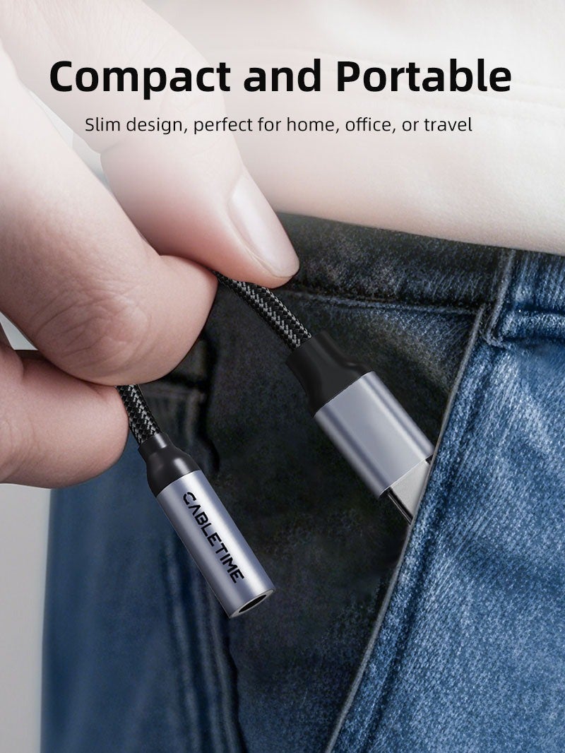 CABLETIME USB TYPE C TO 3.5 MM AUDIO AUX JACK ADAPTER - Image 2